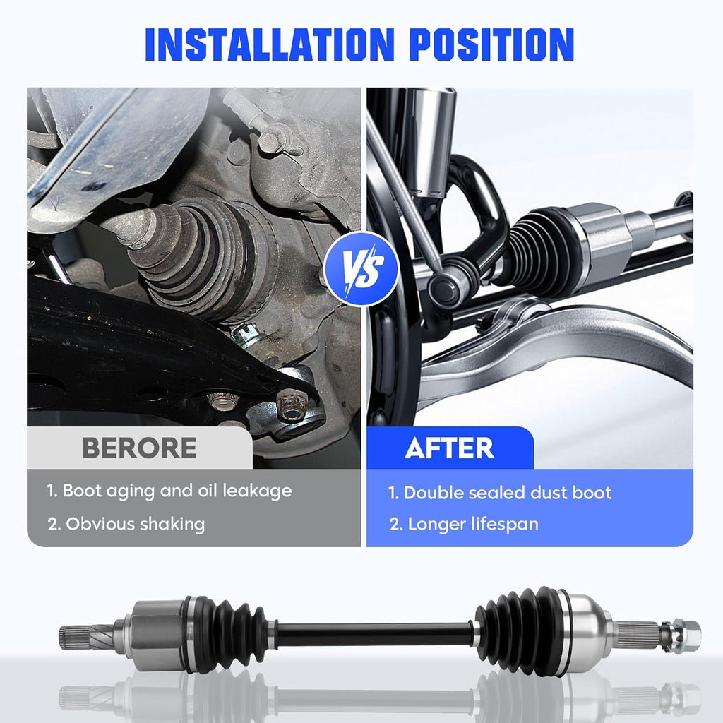 Front Left&Right CV Axle Shaft Assembly Fit for Nissan Altima L4 2.5L 2.5 Sedan(S SL SV SR Base) 2013 2014 2015 2016 2017 2018, (Sedan Only, NOT for Coupe), Replace for 66-6431 66-6417, 2 pcs
