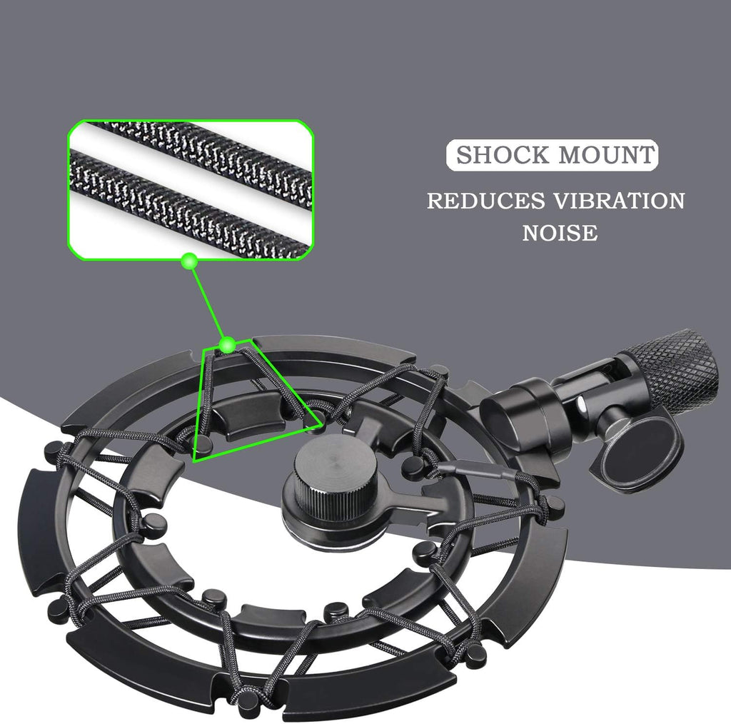 MV7 Shock Mount with Pop Filter, Alloy Shockmount with Foam Windscreen Matching Mic Boom Arm Stand Compatible with