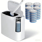 Small Bathroom Trash Can with Toilet Brush Set,36 Disposable Refills