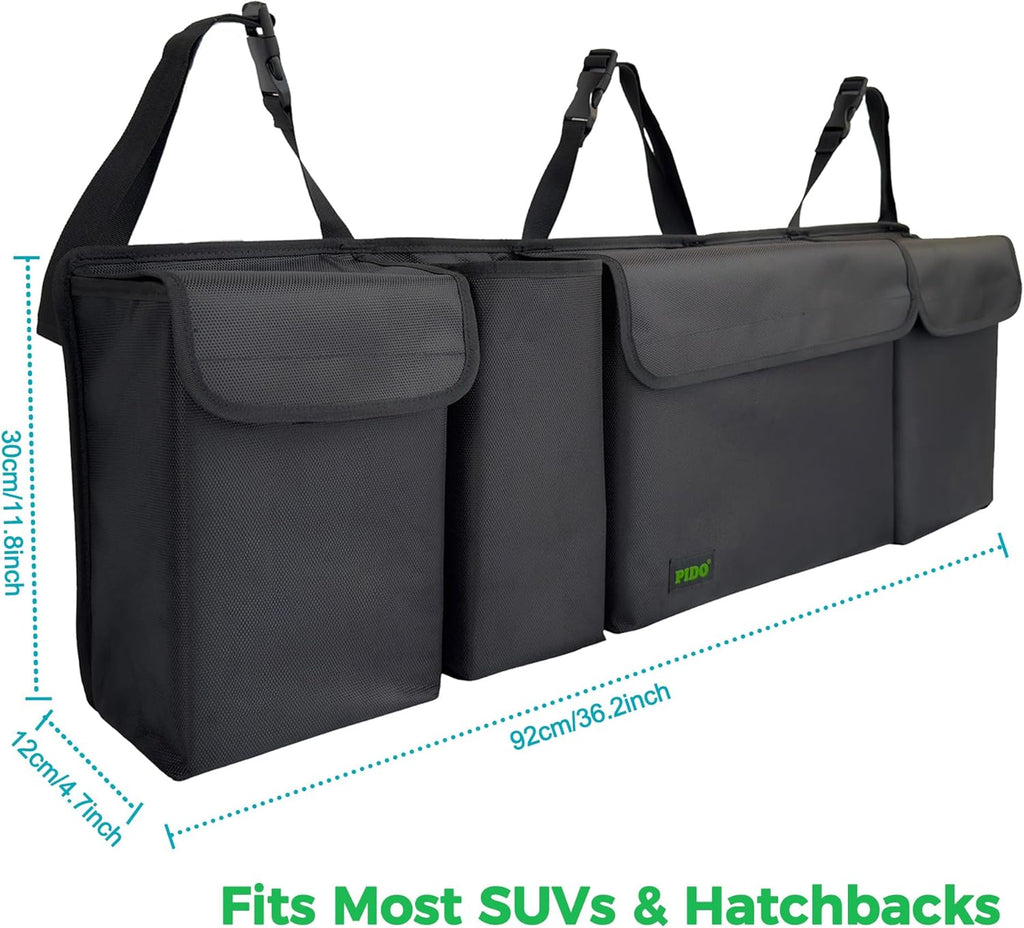 Hanging Trunk Organizer, Backseat Trunk Organizer for SUV, Hanging Car Storage Bag with Large Pockets for Sedan