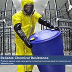 Heavy Duty Chemical Resistant Latex Gloves,18-Inch,Medium,1 Pair