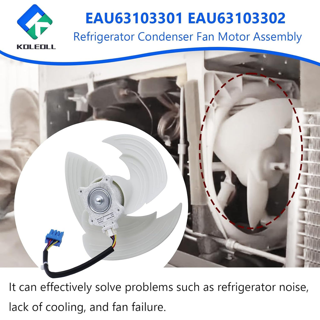 EAU63103301 EAU63103302 Refrigerator Condenser Fan Motor Assembly