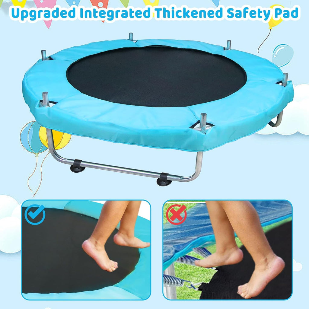 Toddler Trampoline for Kids Ages 1-8, 55'' Small Trampoline with Safety Enclosure Net, Indoor & Outdoor Baby Mini