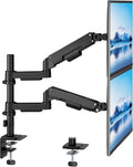 Dual Monitor Stand for 17-32 Inch Screens, Gas Spring Arms | Full Motion Mount with Cable Management, Support up to