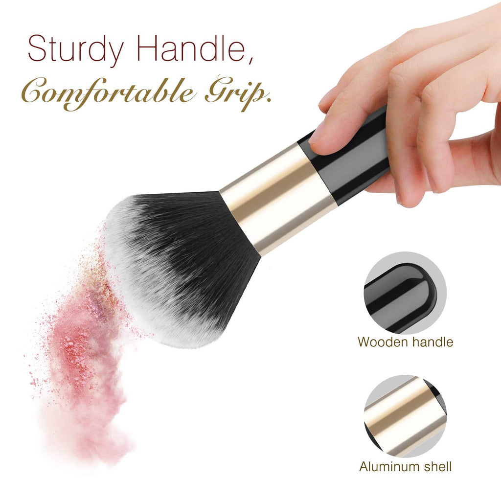 Powder Makeup Brush, Black & Gold