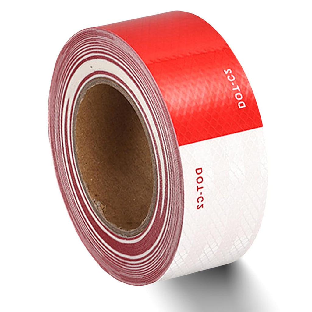 Dot-C2 Reflective Tape 2" X 50 Feet Red White Dot Tape Reflector Stickers