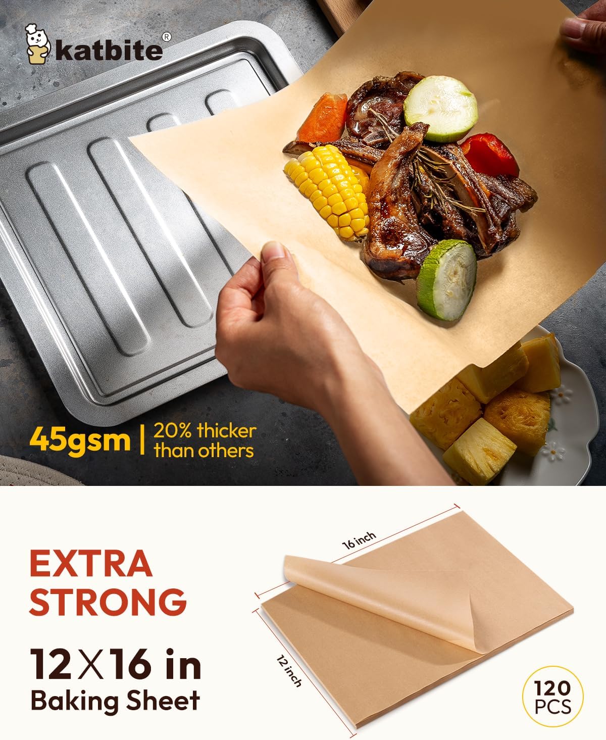 120 Pcs Parchment Paper Baking Sheets, 12x16 Inch, Heavy Duty