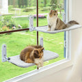 2PC Cat Window Perch Cordless Foldable Cat Hammock Bed for Window with Metal Frame and Reversible Cover, Large