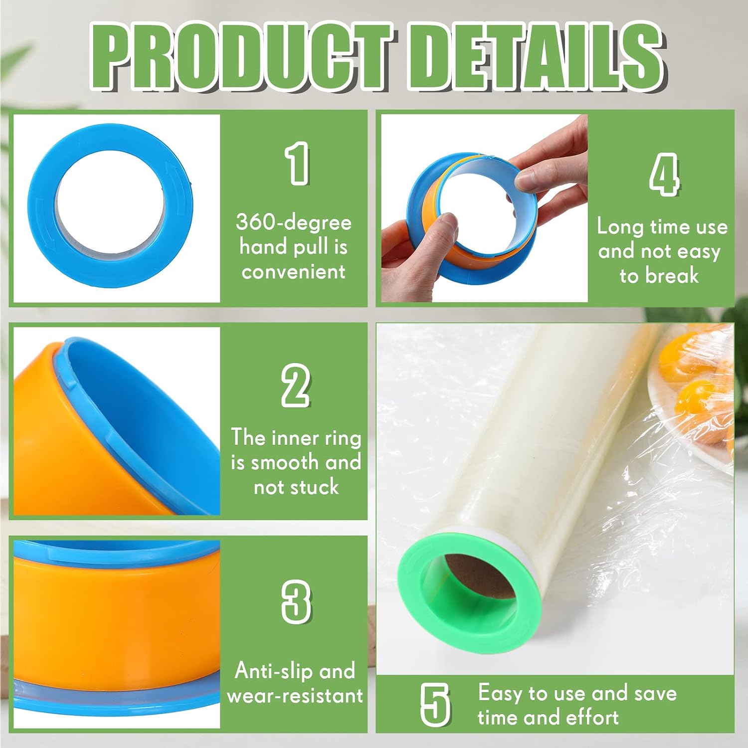 8 Pairs Shrink Wrap Handle Fit 3 Inch Film Core, Plastic Pallet Handles Shrink Dispenser for Moving Stretch Wrap Roll