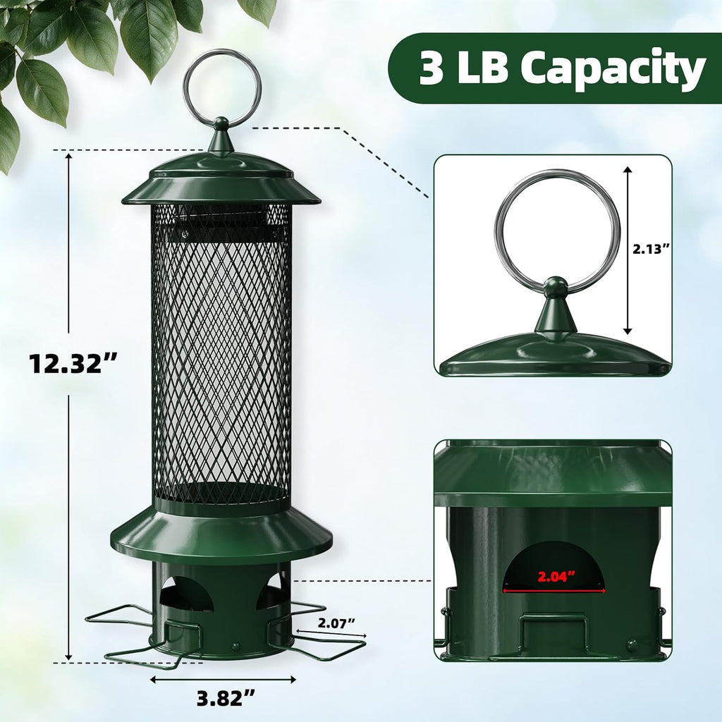 Squirrel Proof Bird Feeders for Outdoors Hanging, Chew Proof Bird feeders