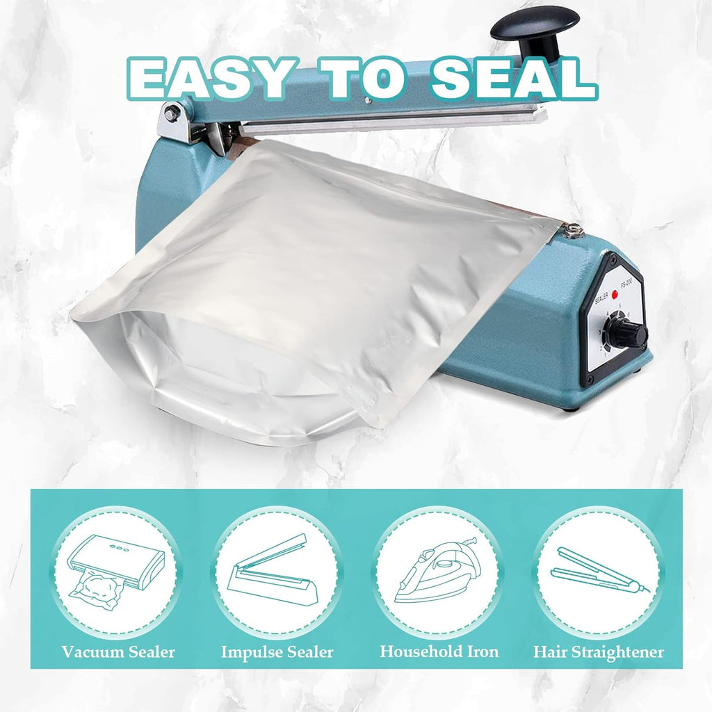 30PCS 2 Gallon Mylar Bags for Food Storage, 13"x17" 10 Mil Stand-Up Zipper Pouches Resealable and Heat Sealable for