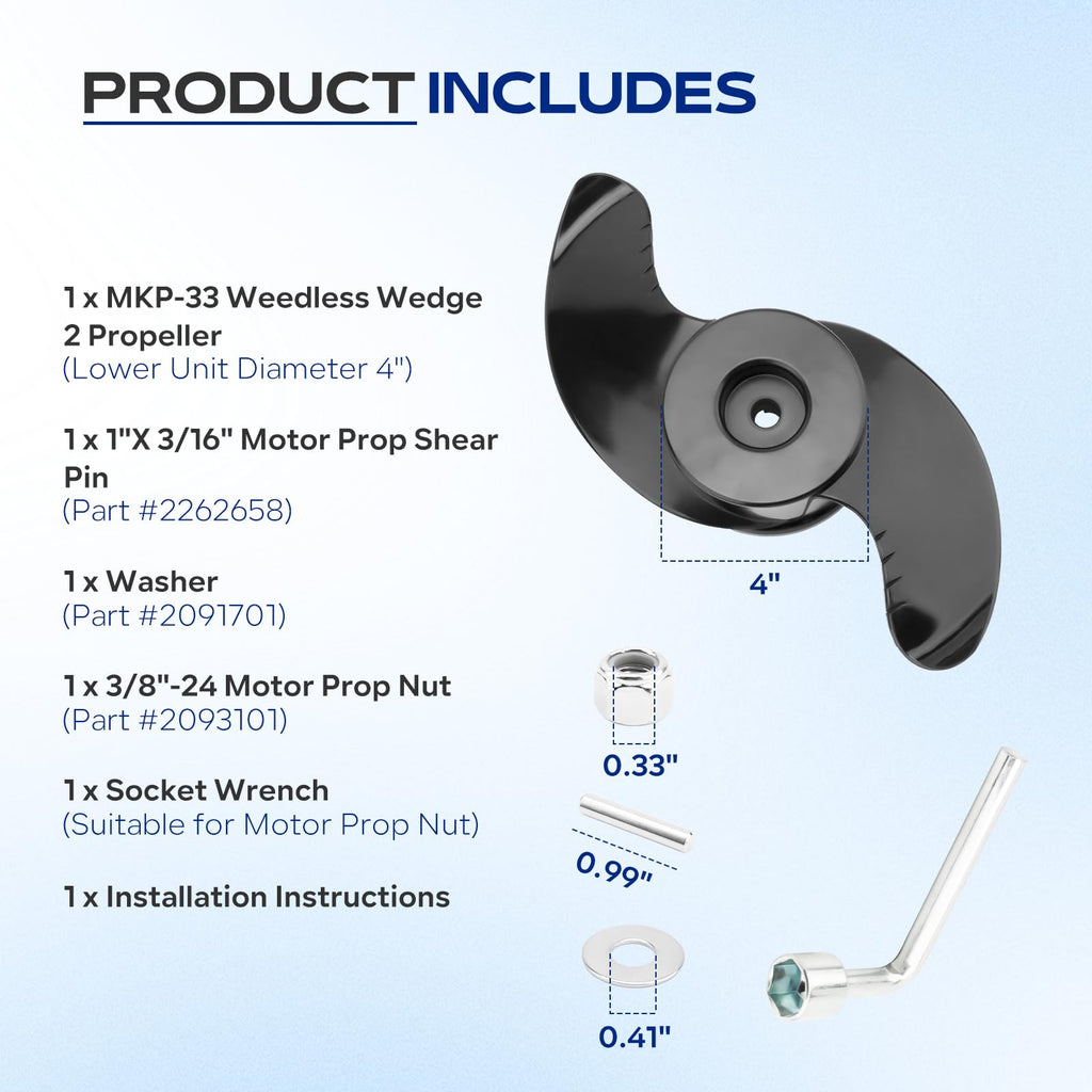 1865018 Prop for Minn Kota MKP-33 Weedless Wedge 2 Prop
