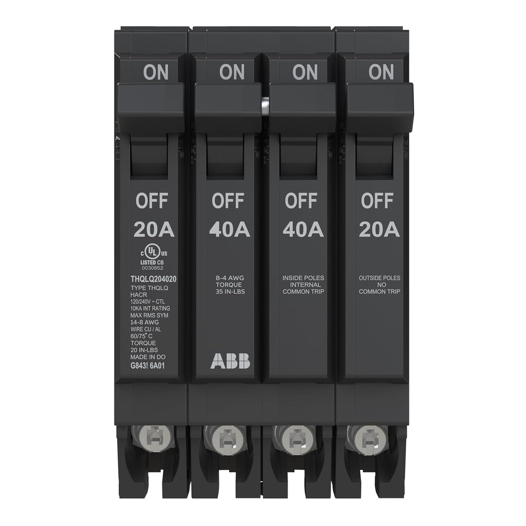 ABB Q-Line THQLQ204020 • Quad Circuit Breaker • 120/240 VAC