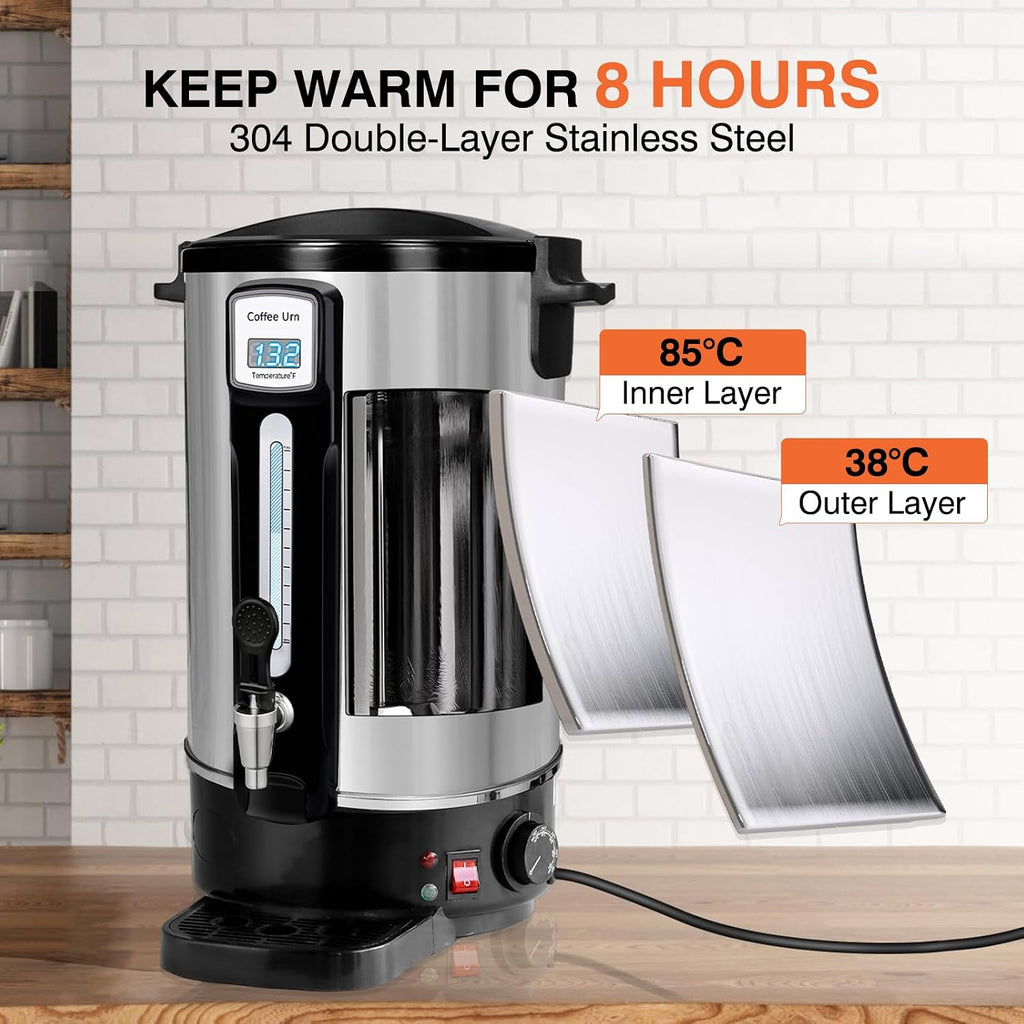 Commercial Coffee Urn 100 Cup Stainless Steel Coffee Maker