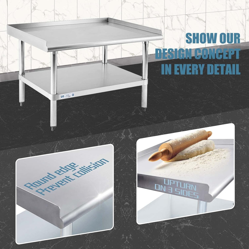 Hally Stainless Steel Equipment Stand 28"x36" Commercial Prep & Work Table