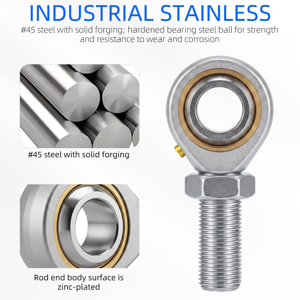 YIFUOK POSB4 Rod End Bearing 1/4" Bore 1/4-28 Right Hand Thread