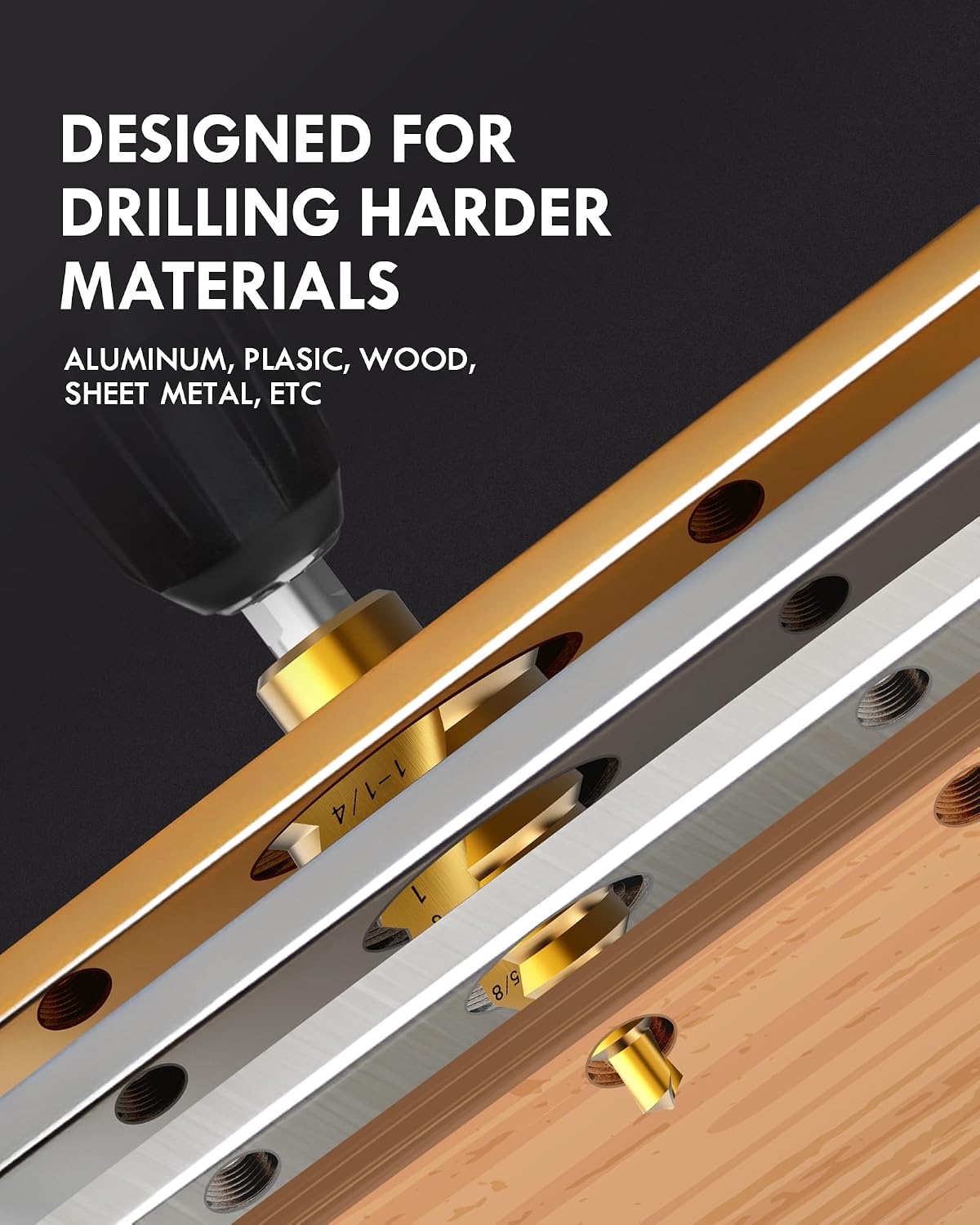 3/16" to 1-3/8" HSS Step Drill Bit Set