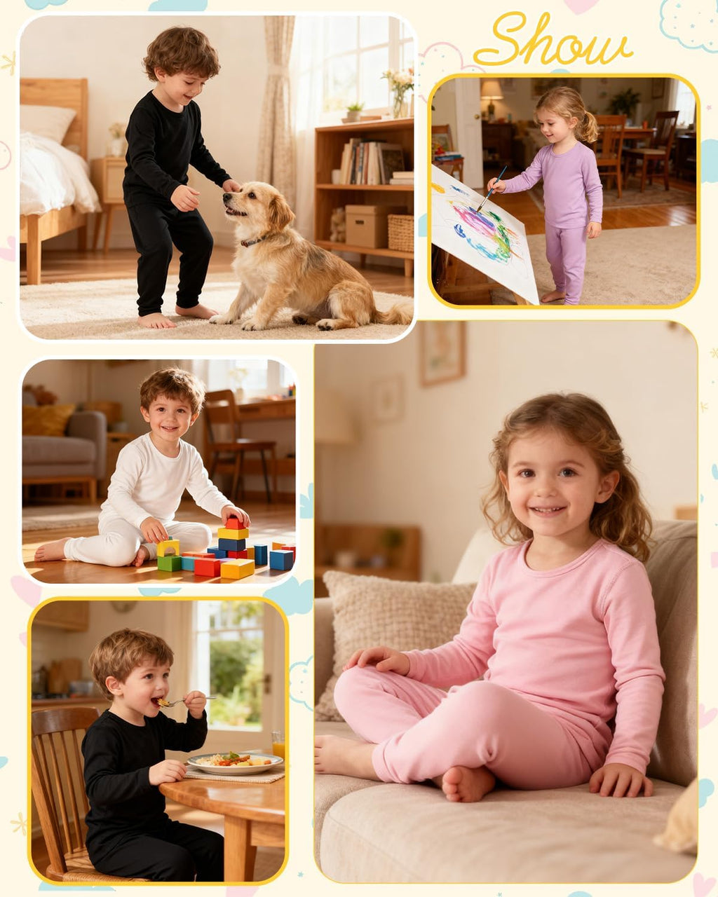 Kids Thermal Underwear Long Johns for Boys Girls Base Layer Toddler Thermal Set Ultra Soft
