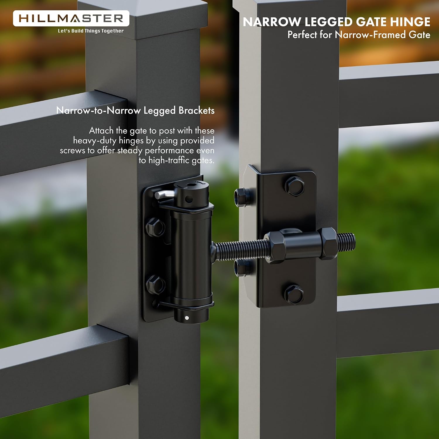 Heavy Duty Self Closing Gate Hinges for Metal/Vinyl/PVC/Wood Fence,90 Degree Narrow Wood Door Hinges with Adjustable