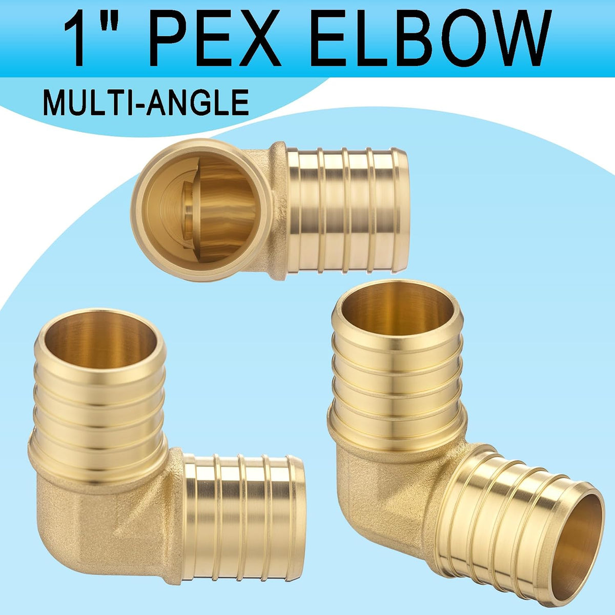 (15 Pack) Asterbacks 1 inch PEX Barb Crimp Elbow for PEX-A/B/C Pipe