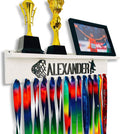 Personalized Medal Holder And Trophy Shelf With 3D Name,Custom Wooden Medal Hanger Display For Awards or