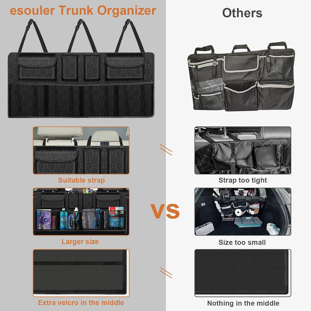 Car Trunk Organizer, Super Capacity Backseat Car Organizer for SUV/Truck/MPV(42"*18"), Hanging Car Storage Organizer
