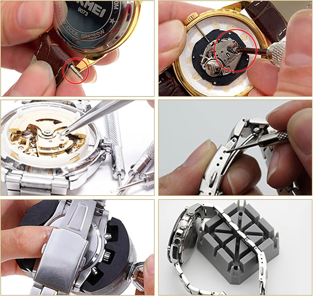 Watch Repair Kit 342pcs Professional Watch Battery Replacement Tool Watch Band Link Remover Spring Bar Tool Kit with