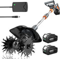 Cordless Tiller Cultivator for Gardening, Battery Powered Garden Rototiller | 9 Inch Tilling Width&7 Inch Depth