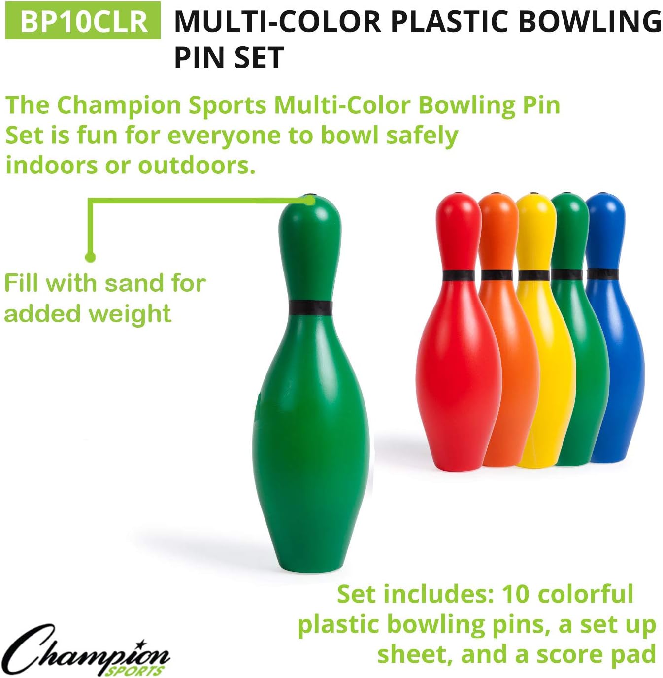 Weighted Plastic Bowling Pin Set