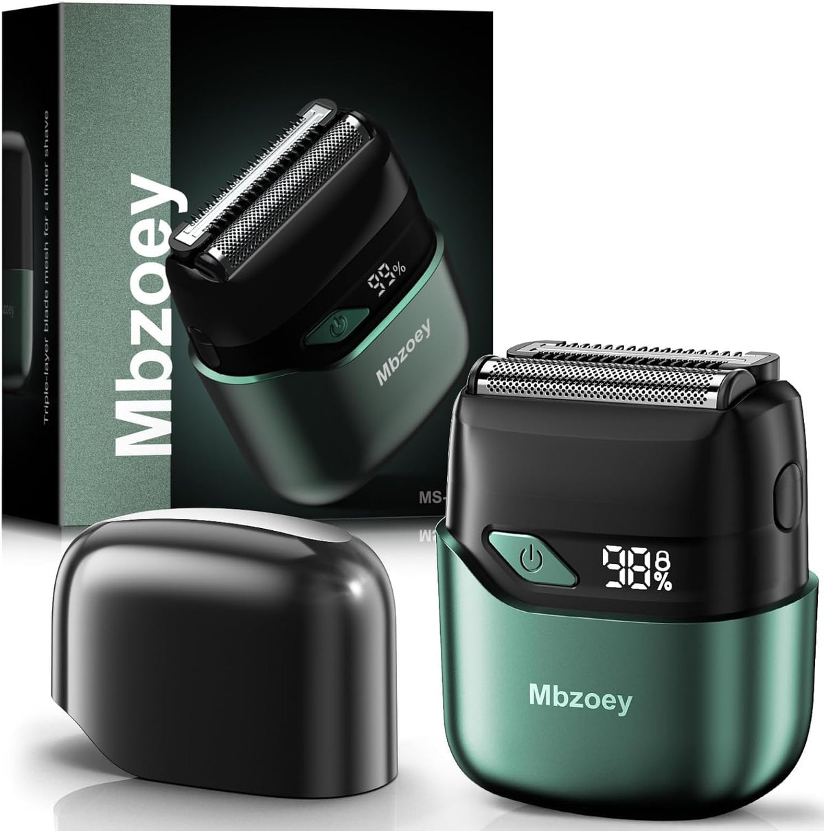 Electric Foil Shavers for Men: IPX7 Waterproof - Emerald Green