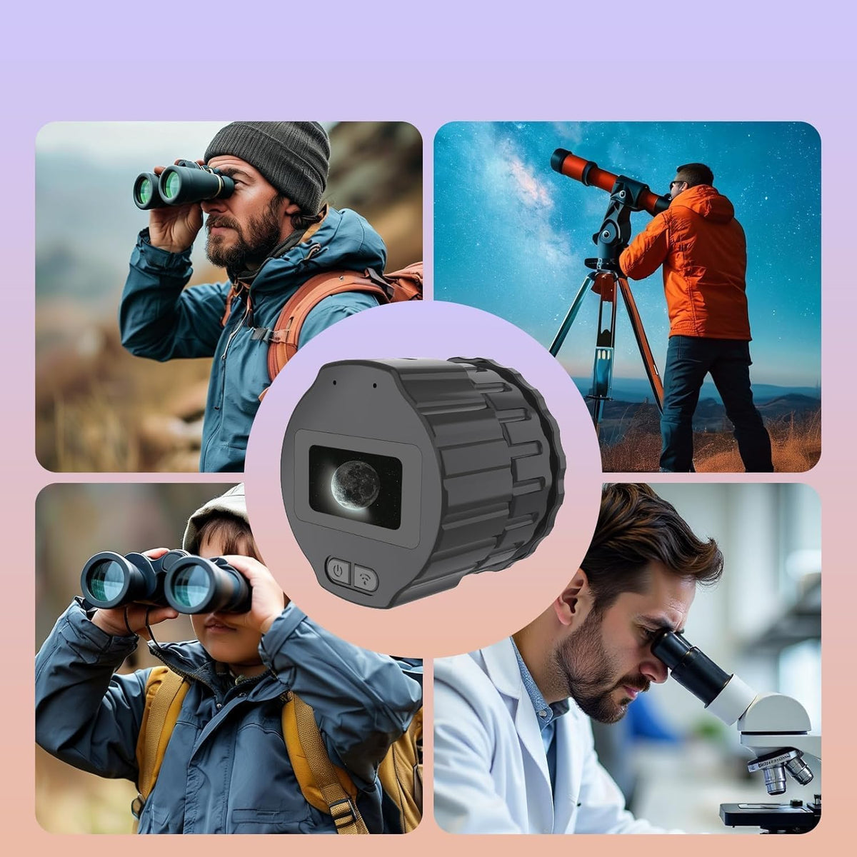 64GB Digital Eyepiece Telescope Camera: 2K HD Video Recording & WiFi Telescope Microscope Accessory, 25-50mm Eyepiece