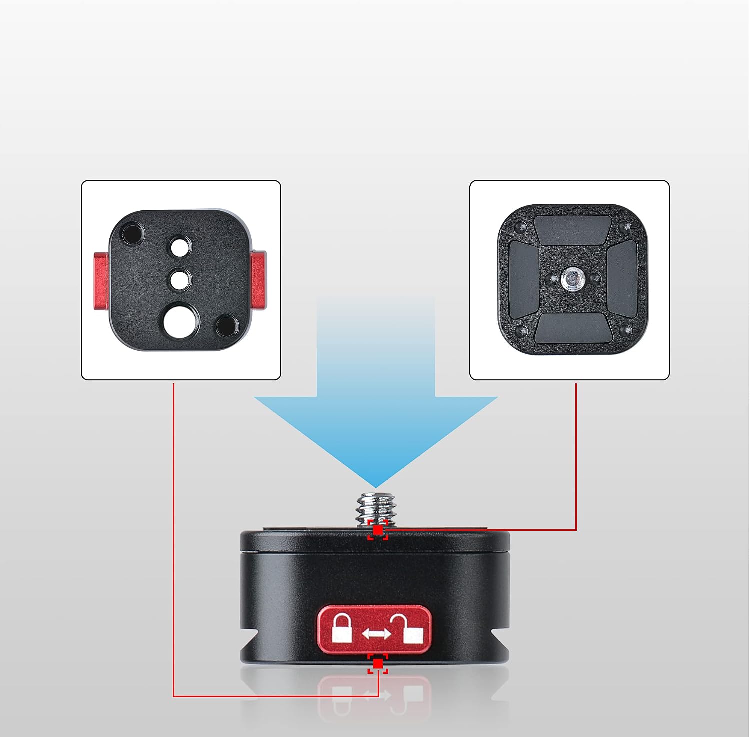 Quick Release Plate, Camera Tripod Mount Arca Swiss QR Plate Fast Claw Clamp Compatible with Canon Sony Nikon Pentax