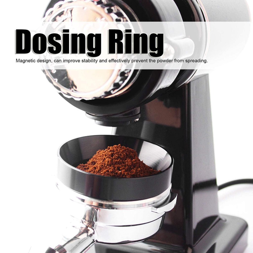 Dosing Rings Aluminum Coffee Powder Dosing Rings Funnel with Magnetic Replacement Coffee Maker Accessory Black(53MM)