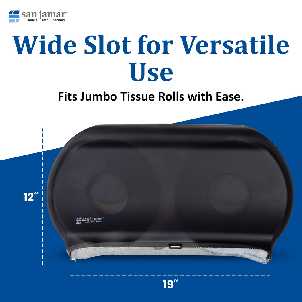 Classic Bath Tissue Dispenser – Twin 9", Jumbo Bath Tissue Holder for Bathroom, Dual-Roll System, Break-Resistant
