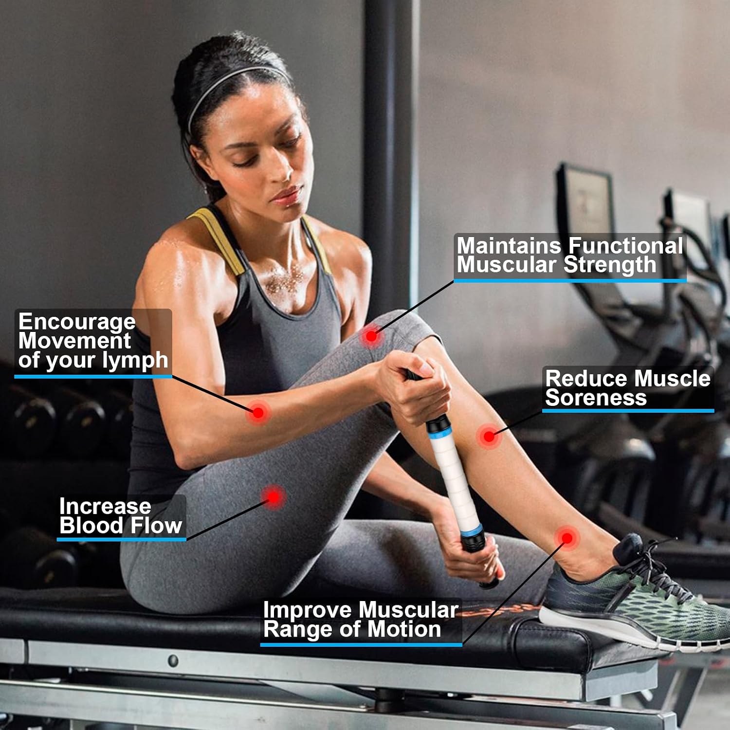 Premium Muscle Roller the Ultimate Massage Roller Stick 17 Inches Recommended By Physical Therapists Promotes