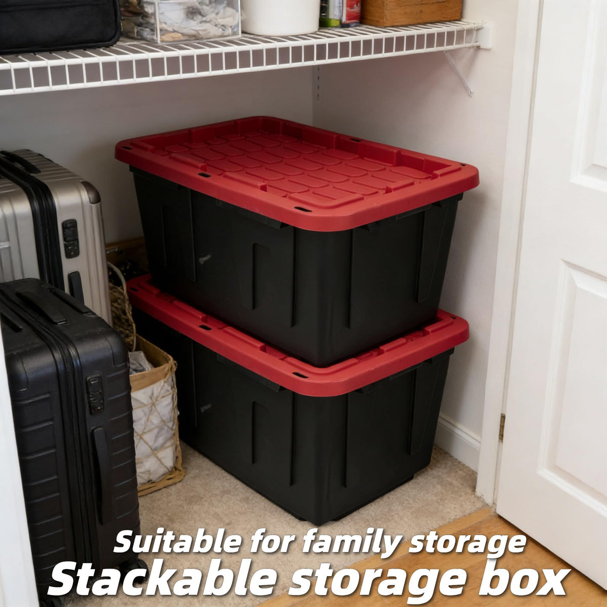 6-Pack 27 Gallon Heavy Duty Storage Bins Durable Polypropylene Plastic with Snap Lock Lids Stackable Large Capacity