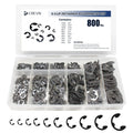 Retaining Rings E Clip Assortment Kit, 800 Pcs, 10-Sizes, INCH