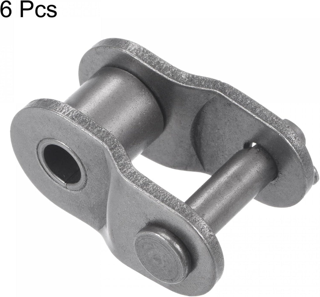 uxcell 6Pcs #80 Chain Offset Half Link Roller, 1" Pitch Carbon Steel, Standard Chain End Connector Split Links for 16A Chain