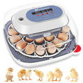 24 Egg Incubators for Hatching Eggs, 360° View with 4 Modes, Blue