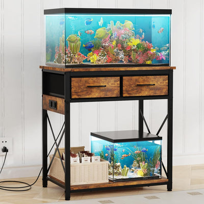 20-29-37 Gallon Fish Tank Stand, Brown