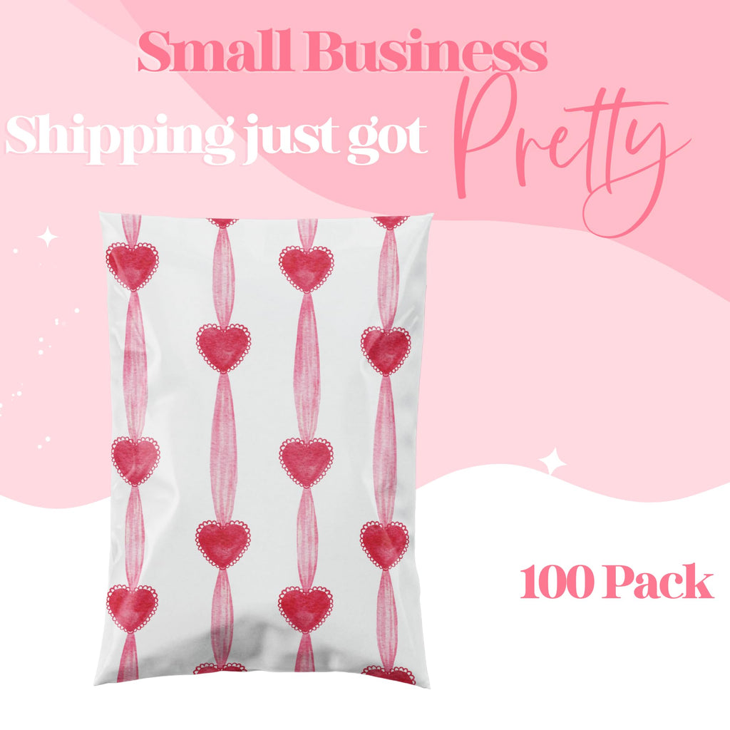 Poly Mailers 10x13, Valentines Day, 100 Pack