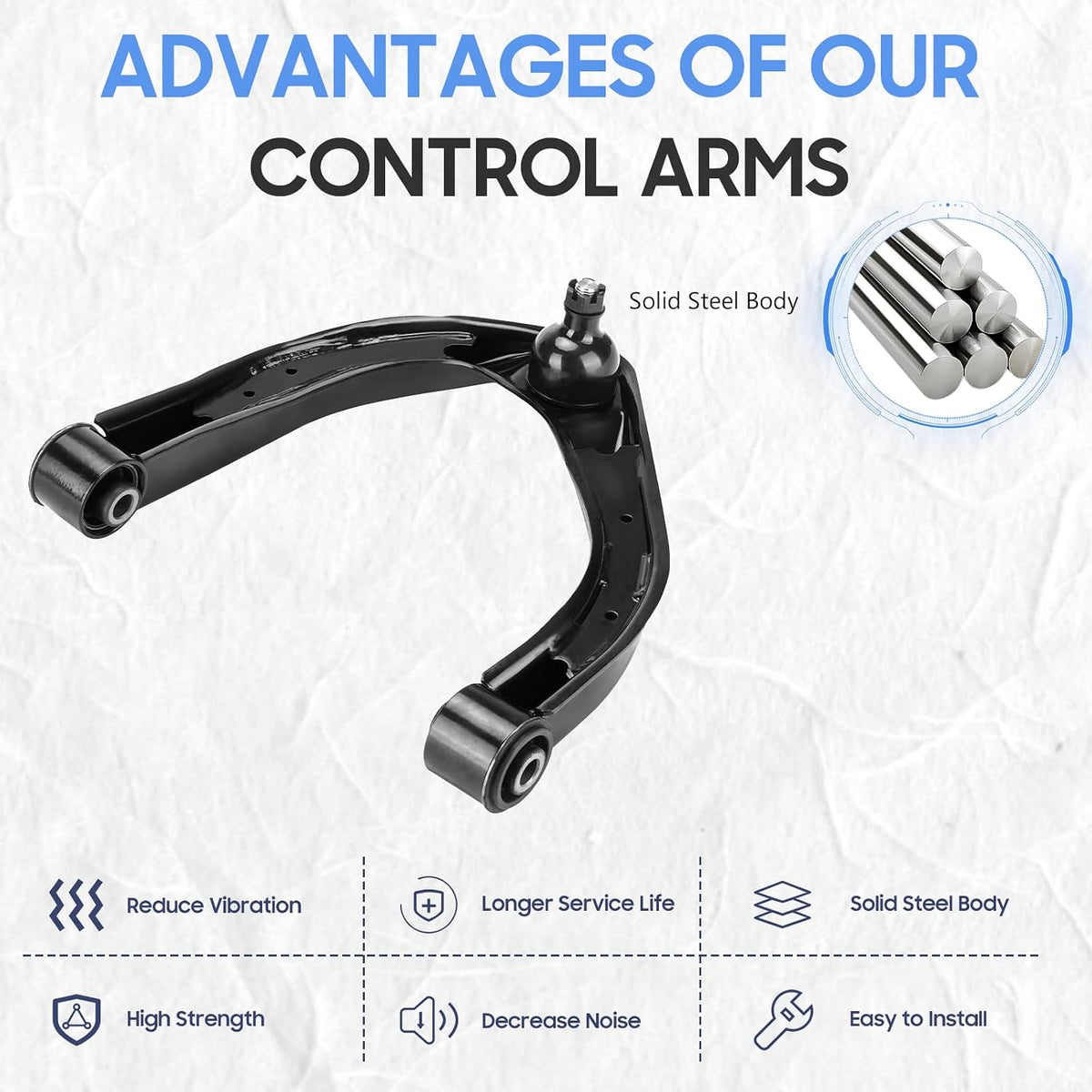 Front Upper Control Arms w/Ball Joints Suspension Kits for 2004-2013 Infiniti QX56, 2014-2019 Infiniti QX80, 2004 Pathfinder Armada, 2005-2019 Nissan Armada, 2004-2019 Nissan Titan (2PCs)