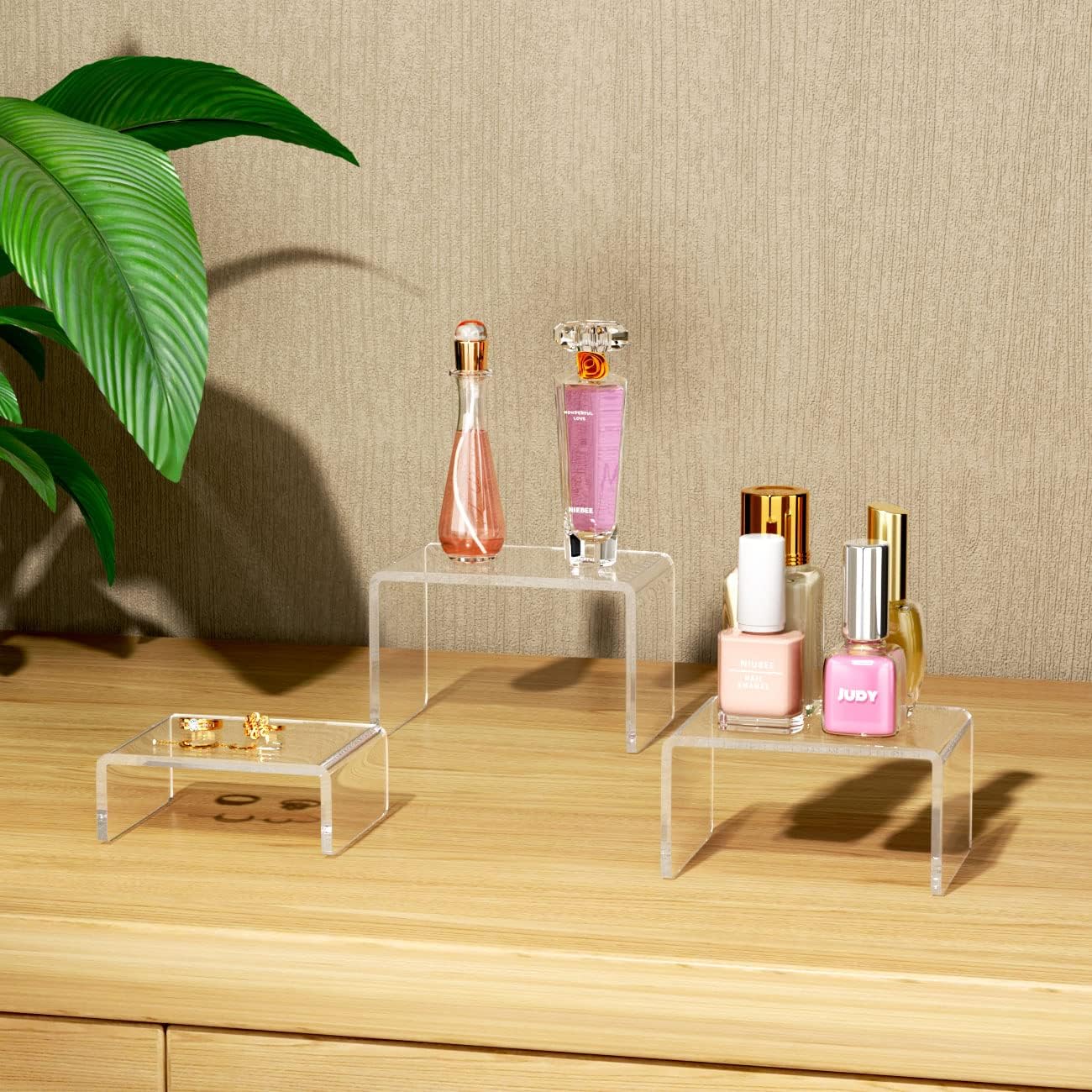 Acrylic Risers Display Stand 2 Set, Clear Display Risers Shelf,3x3x4 | Acrylic Risers Stand Shelves for Funko Pop
