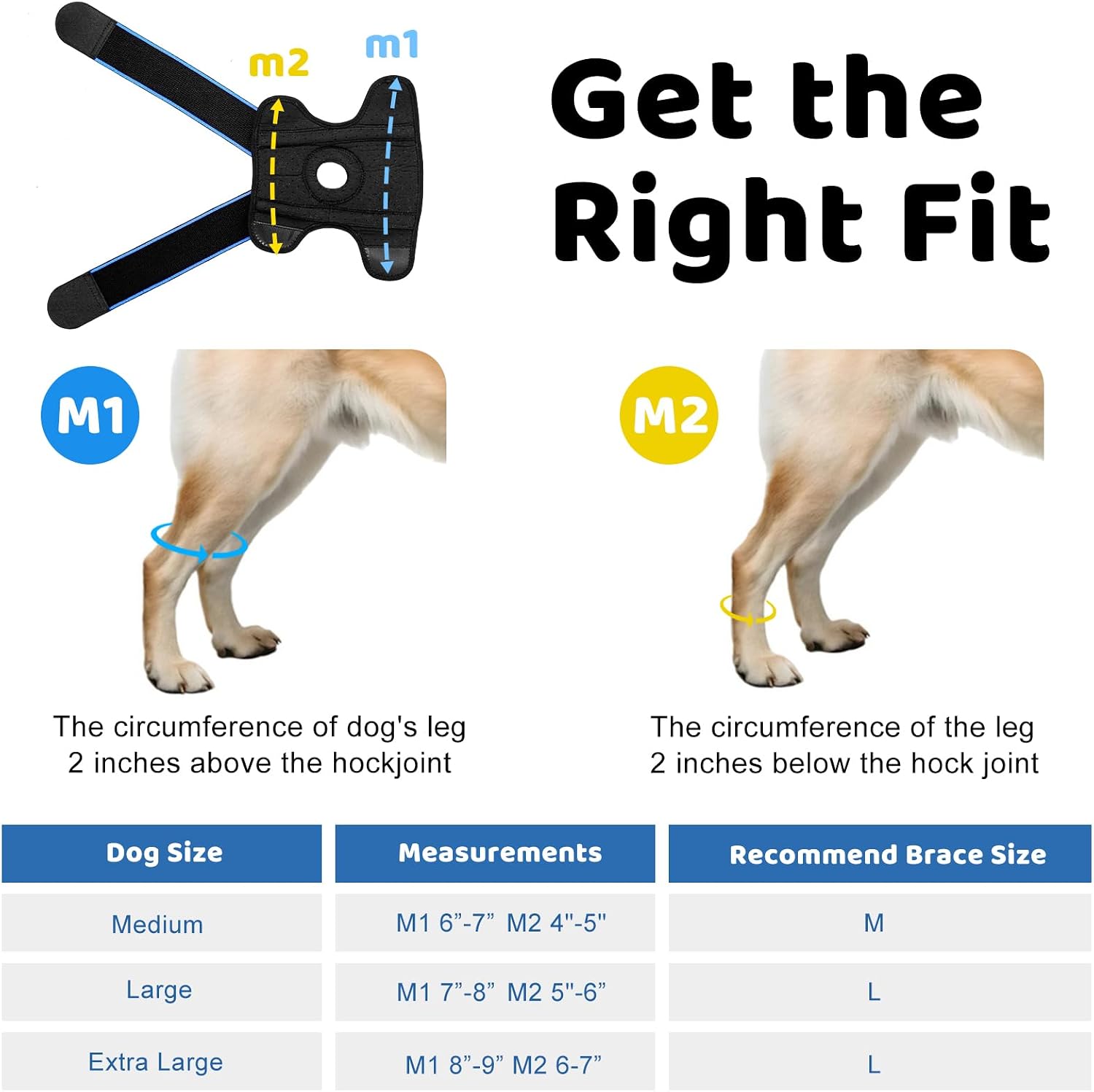 Dog Knee Brace for Back Leg Support, Hock Joint Compression Wrap ACL Brace for Hind Legs – Stabilizing Rear Leg