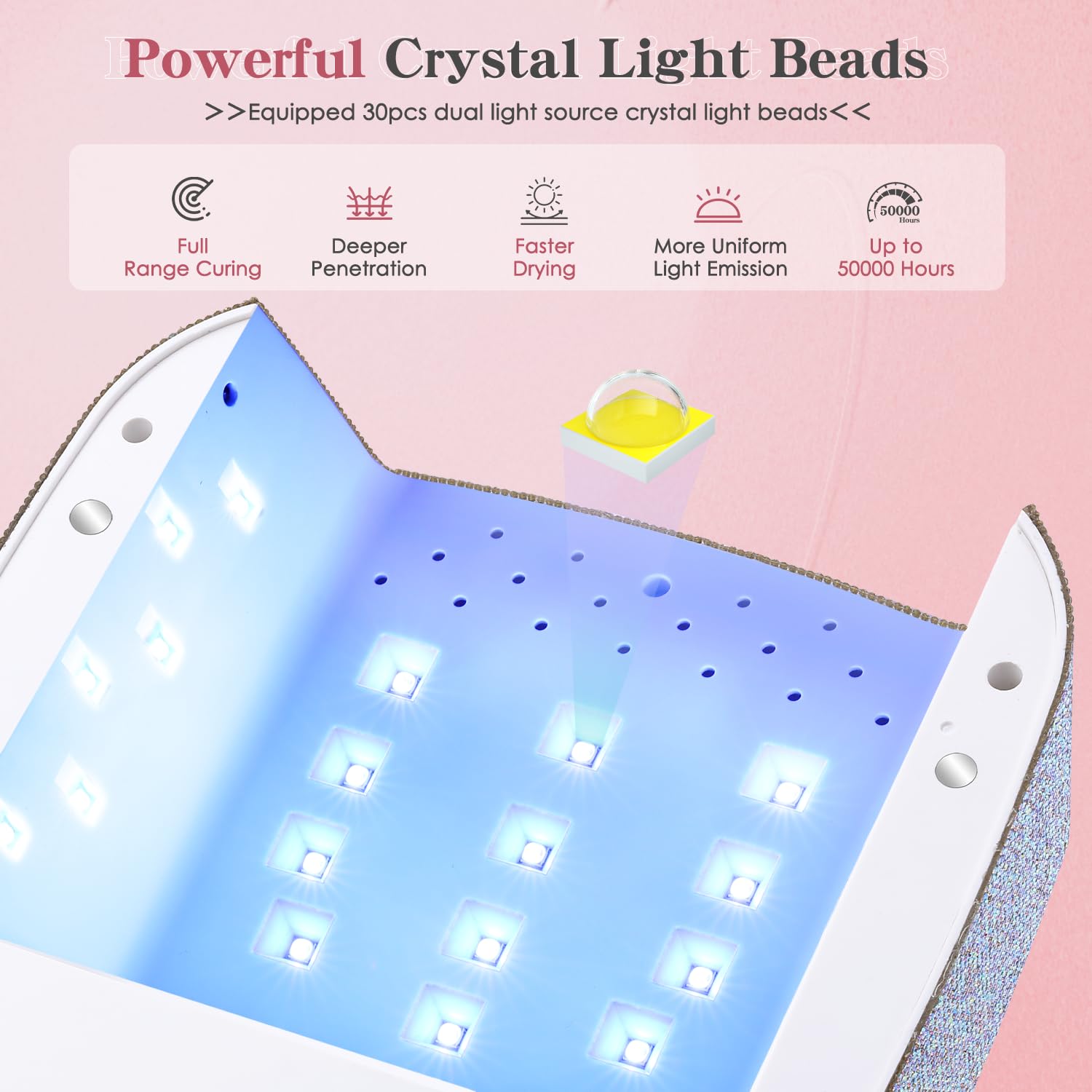 2-in-1 Nail Drill & UV LED Nail Lamp, Professional Rechargeable 45000 RPM Electric Nail Drill Machine, Nail Grinder
