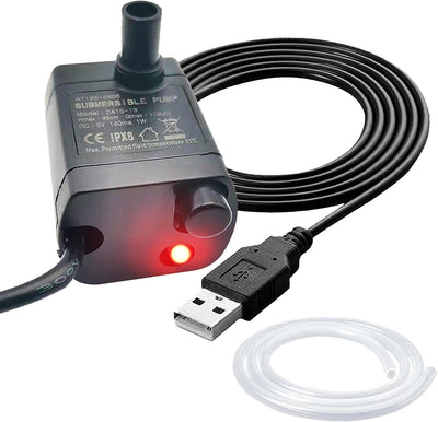5V USB Mini Submersible Water Pump for Cat Fountain & Aquariums