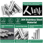280Pcs 28 Sizes 304 Stainless Steel Dowel Pins Assortment Set, M1.5 M2 M2.5 M3 M4 M5 M6 Shelf Support Peg Pin Rod Fasten Elements