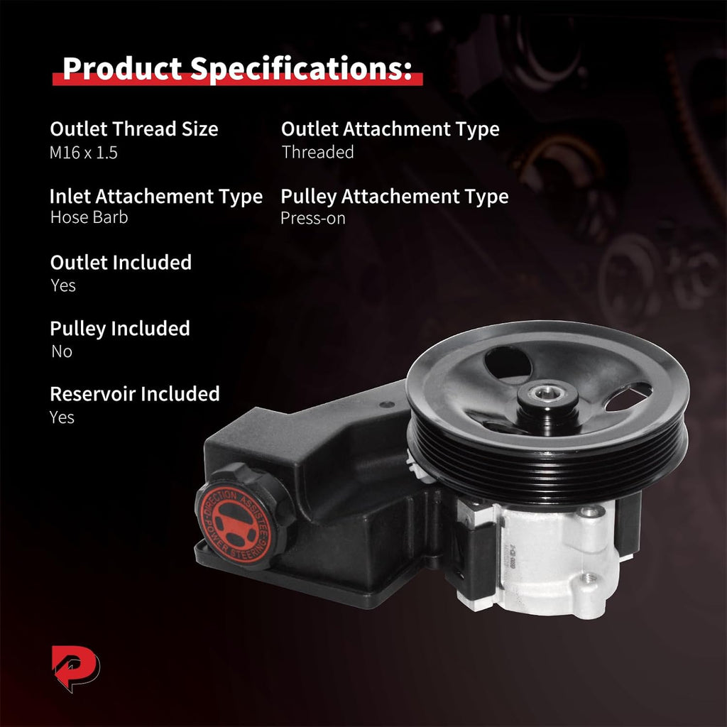 PHOBOOS Power Steering Pump Fit for Jeep Grand Cherokee 1999-2004