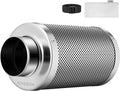 4" Carbon Filter & Pre-Filter 223 CFM for Inline Fan, Silver | Smellines Control with Australia Virgin Charcoal