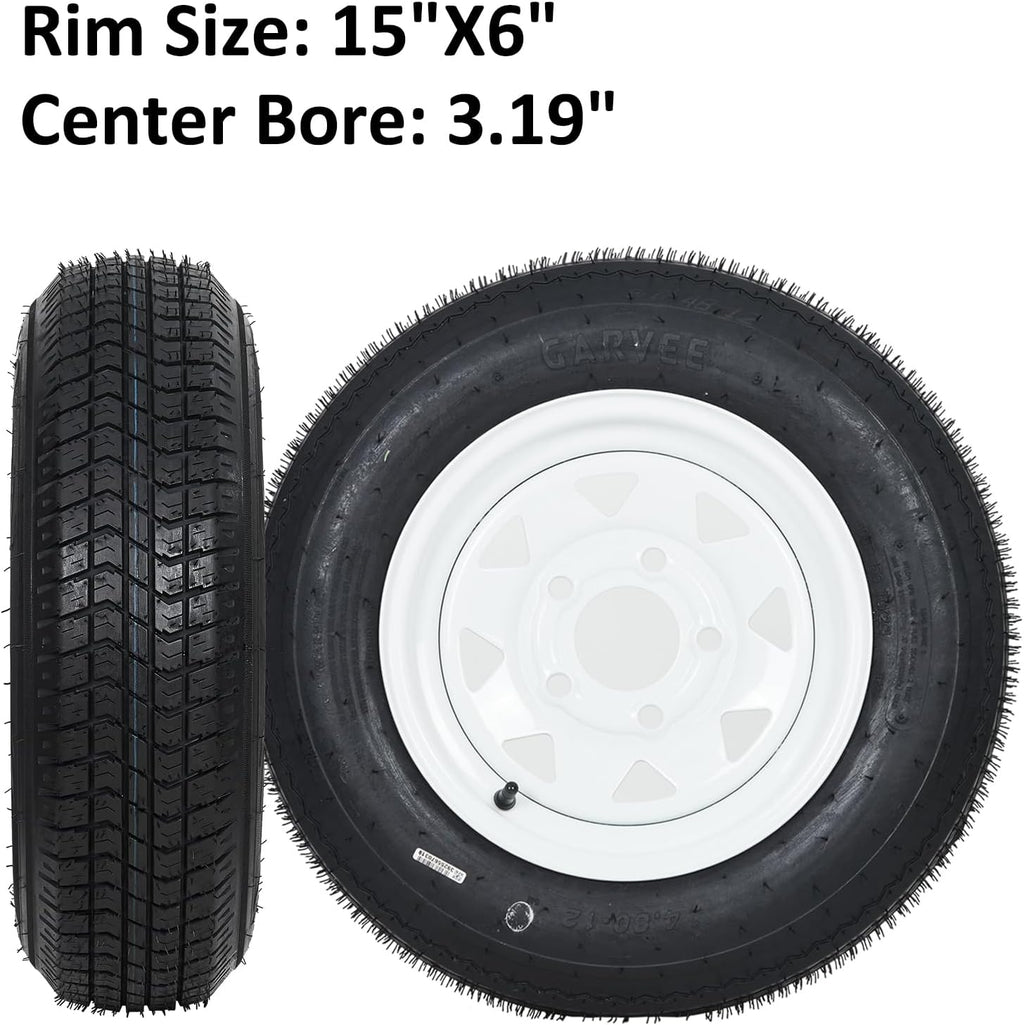 2-Pack Trailer Tires On Rim ST205/75D15, Set of 2